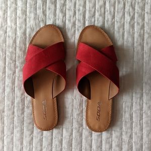 Red Criss Cross Sandals